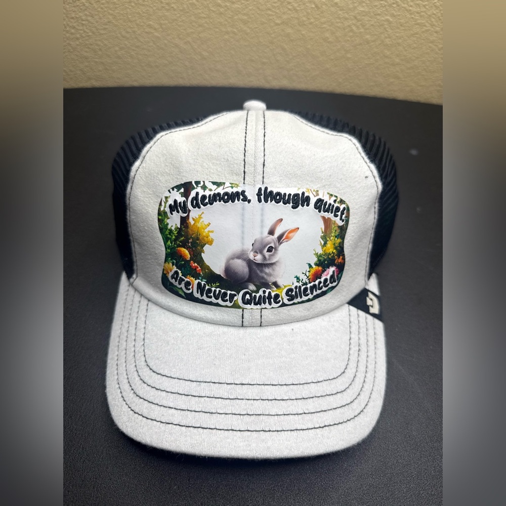 Custom Goorin Bros Hat Rabbit “My Demons Though Quiet Are Never Quite Silenced”